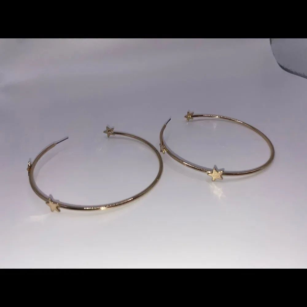 4/$20 Large Gold Star Hoop Earrings